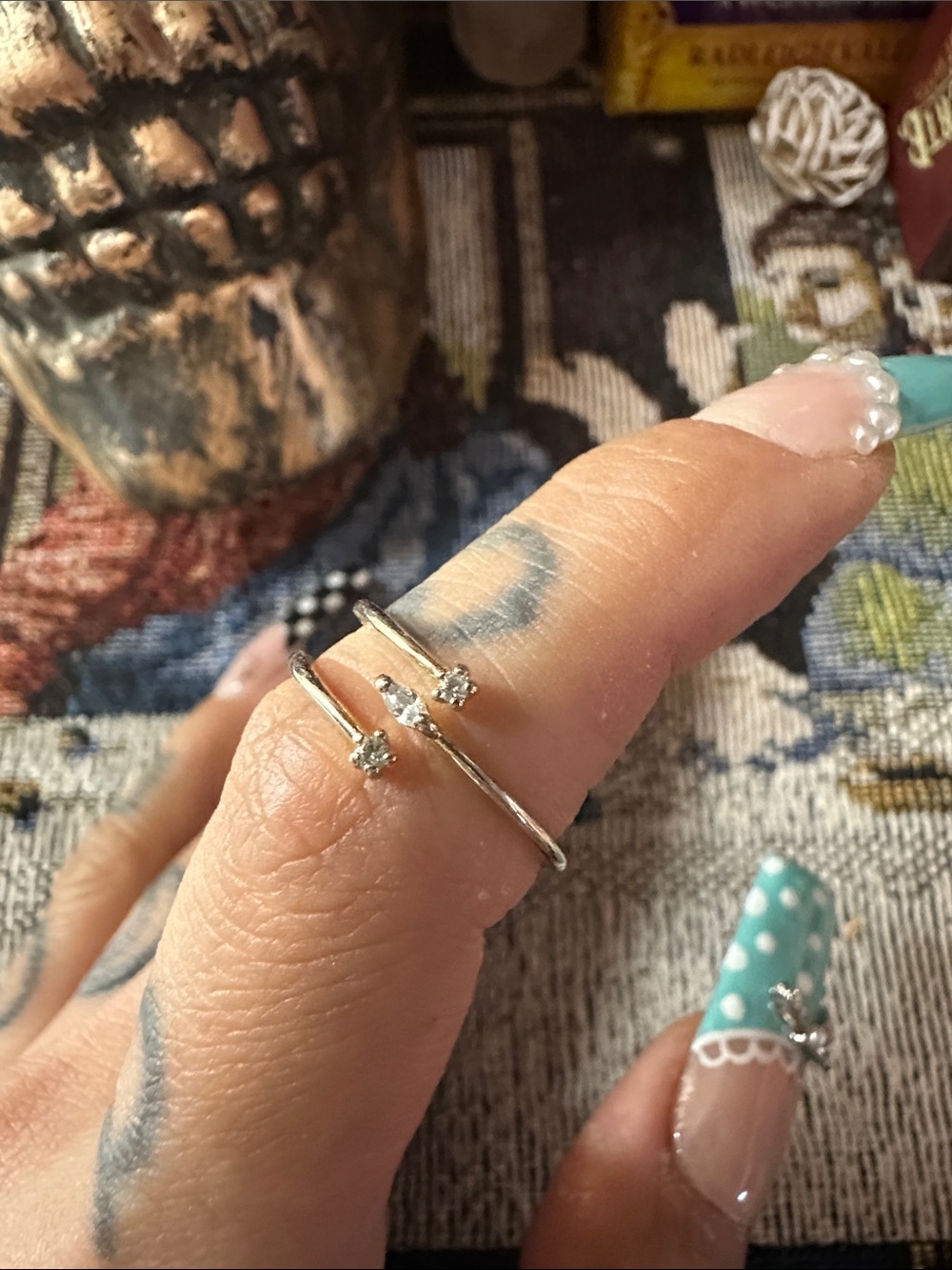 Minimalist Open Double-Accent Ring in Silver with Cubic Zirconia